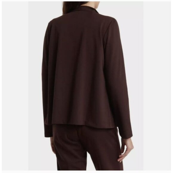 Eileen Fisher Cassis Ponte Open Front Jacket Cardigan Medium Brown NWOT - Picture 4 of 10